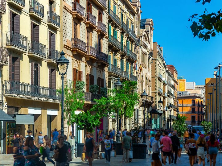 Plaça Catalunya i Portal de l'Àngel